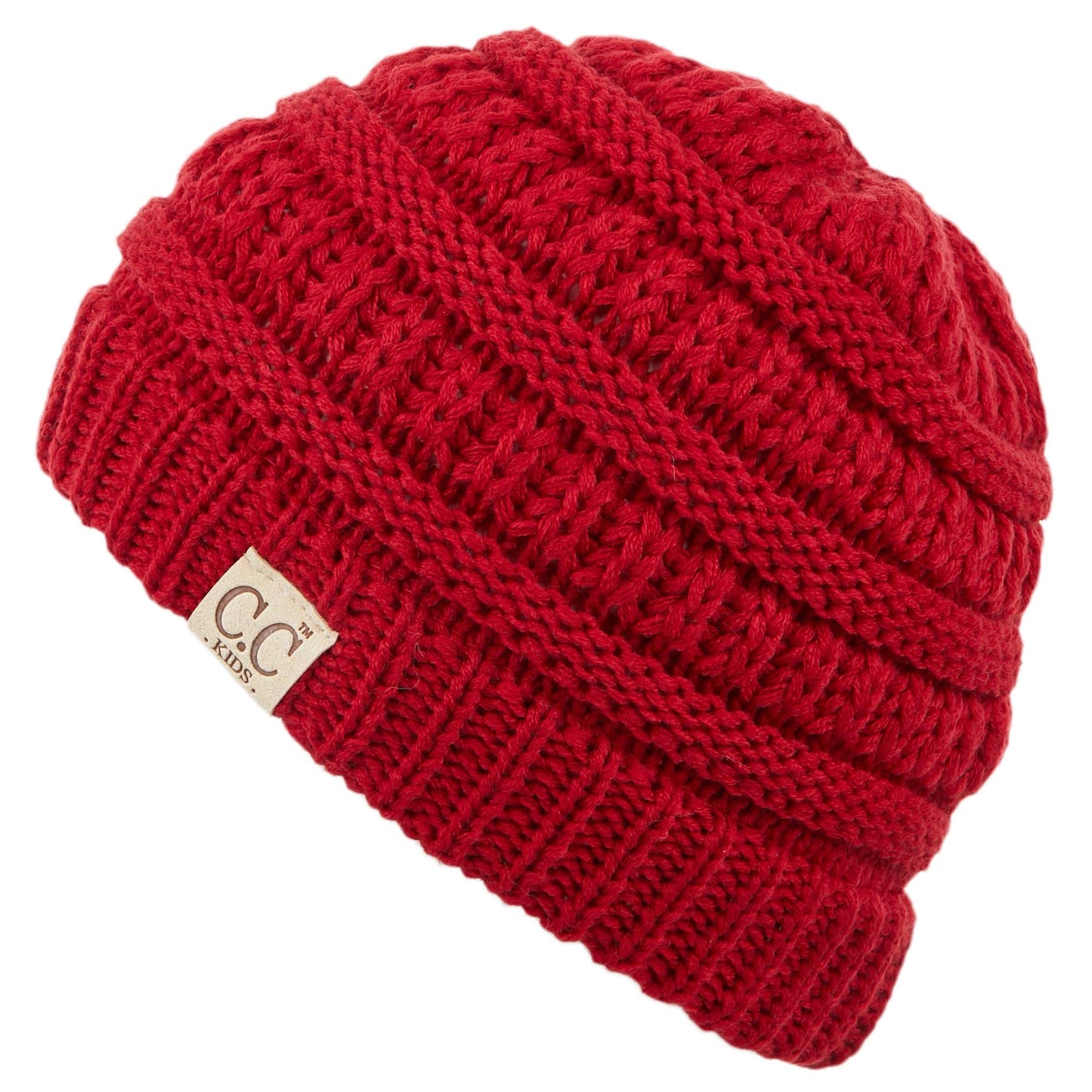 C.C Solid Knit Kids Beanie - Red - Kid’S Beanies