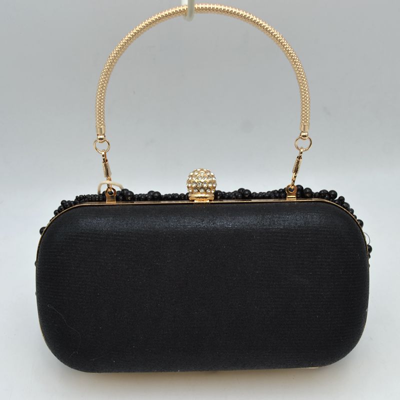 Embellished Evening Clutch Bag with Top Handle - Pink - Clutch Bags