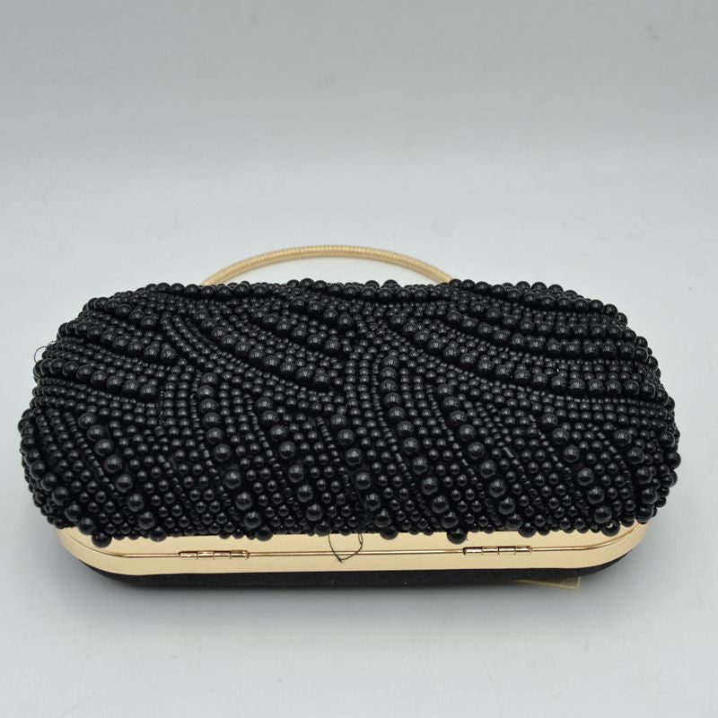Embellished Evening Clutch Bag with Top Handle - Pink - Clutch Bags