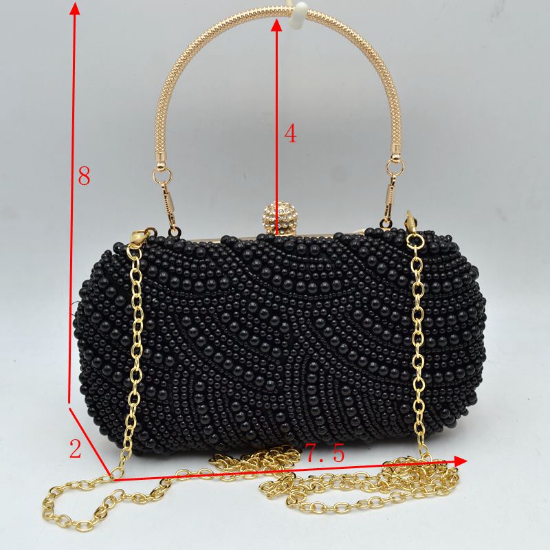 Embellished Evening Clutch Bag with Top Handle - Pink - Clutch Bags