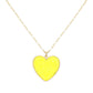 Yellow Druzy Heart Pendant Necklace, this is a stunning accessory that adds a touch of sparkle to any outfit. The druzy heart pendant is beautifully crafted and catches the light for a mesmerizing effect. With its unique design and high-quality materials, this necklace is sure to make a statement and elevate your look.