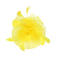 Yellow Feather Mesh Flower Fascinator Headband, Accentuate your look with this. Crafted with mesh and feathers, this headband brings an elegant touch to any outfit. The unique flower shape gives it a timeless and classic look. Perfect for gifting, any occasion, or everyday wear.