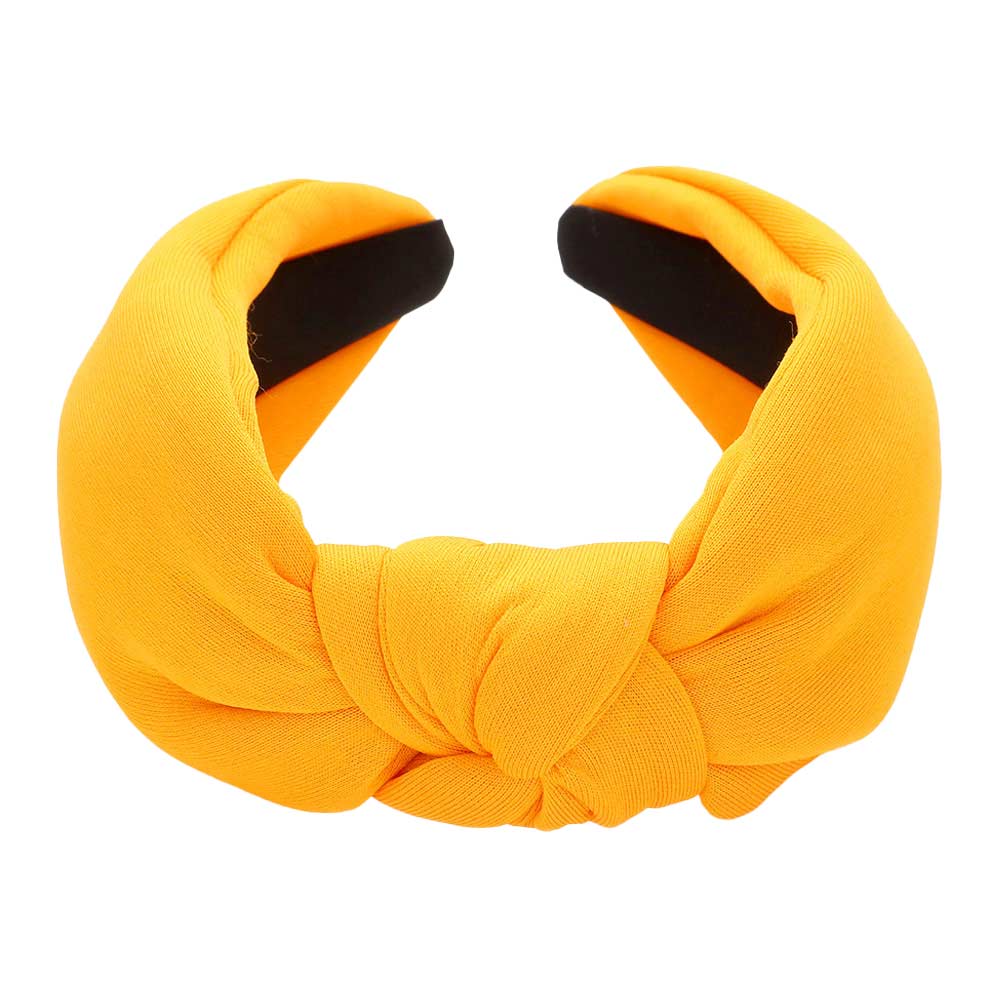 Yellow Solid Knot Burnout Headband, create a natural & beautiful look while perfectly matching your color with the easy-to-use solid knot headband. Push your hair back and spice up any plain outfit with this knot headband! 
