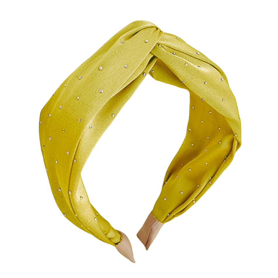 Yellow Tiny Studded Twisted Headband, be the ultimate trendsetter & be prepared to receive compliments wearing this twisted headband with all your stylish outfits! Perfect for everyday wear, outdoor festivals, and many more. Awesome gift idea for your loved one or yourself.