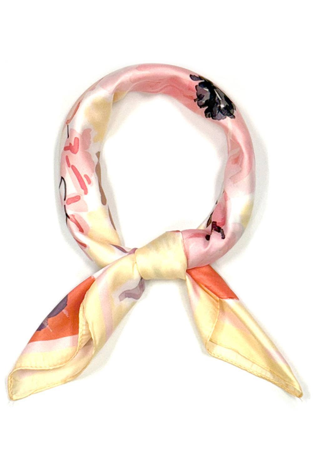 Yellow Elevate your summer style with this vibrant Floral Painting Print Bandana Scarf. Crafted from lightweight 100% polyester, this versatile 27.5" x 27.5" square scarf features an artistic floral design perfect for warm weather wear. Tie it around your neck, wear it as a headwrap, or style it as a chic accessory the possibilities are endless. Breathable and easy to care for, it's your go-to piece for adding color and personality to any casual outfit.