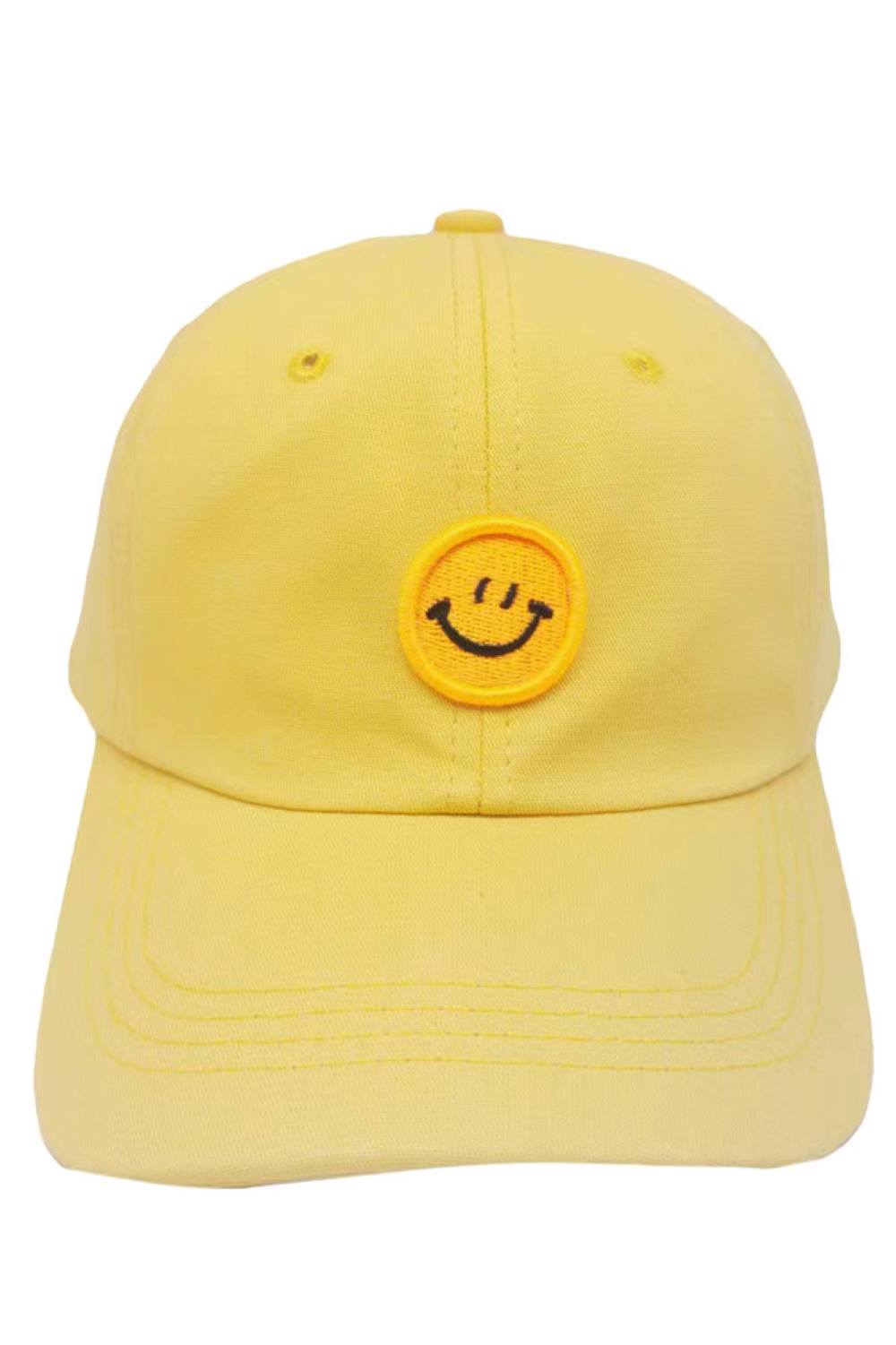 Yellow Add a pop of positivity to your look with this Happy Face Patch Pastel Tone Baseball Cap, featuring soft, soothing colors and a cheerful embroidered smiley patch. Lightweight and easy to style, it’s perfect for casual days, outdoor fun, and adding a playful touch to everyday outfits.