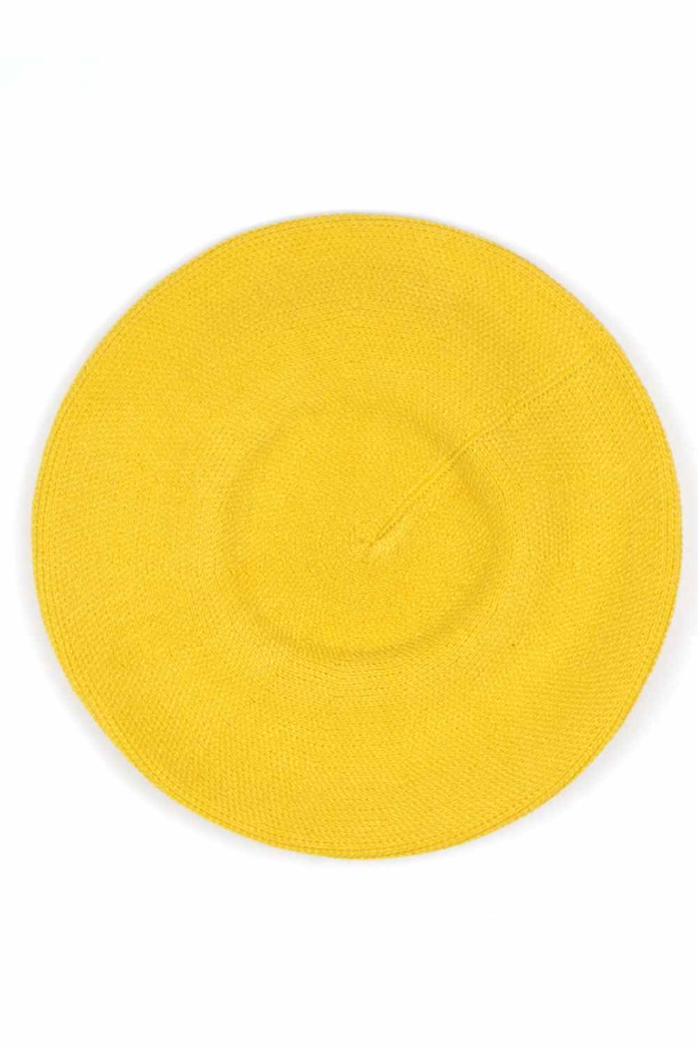 Yellow Embrace effortless style with this stretchy solid color beret. Made from 100% acrylic, it offers a comfortable fit that adapts to your head shape while maintaining its polished appearance. Perfect for adding a touch of sophistication to any season, this versatile beret pairs seamlessly with casual and dressed-up looks alike.