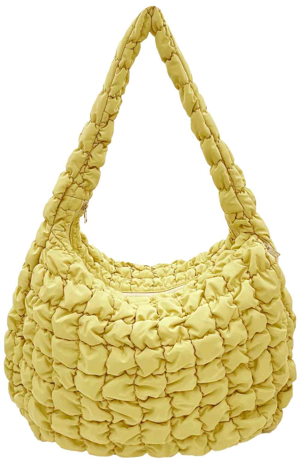 Yellow Carry your essentials in style with this Large Quilted Solid Bag. Crafted from durable 100% polyester with a classic quilted design, it offers a sleek, versatile look that complements any outfit. The adjustable sling strap allows for comfortable crossbody wear, making it perfect for everyday errands, travel, or casual outings.