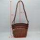 Embossed Floral Multi-Zipper Crossbody Bag with Adjustable Strap - Cross Body Bag