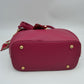 Pebbled Handbag with Scarfed Top Handles and Crossbody Strap - Hand Bag