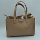 Pebbled Tote Bag with Dual Top Handles and Scarf Accent - Tote Bag