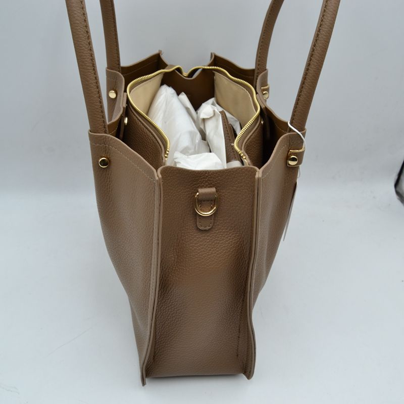 Premium Structured Satchel Bag with Detachable Shoulder Strap and Gold-Tone Hardware - Satchel Bag