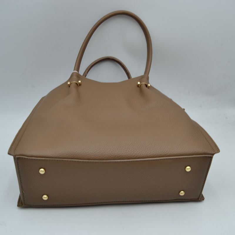 Premium Structured Satchel Bag with Detachable Shoulder Strap and Gold-Tone Hardware - Satchel Bag