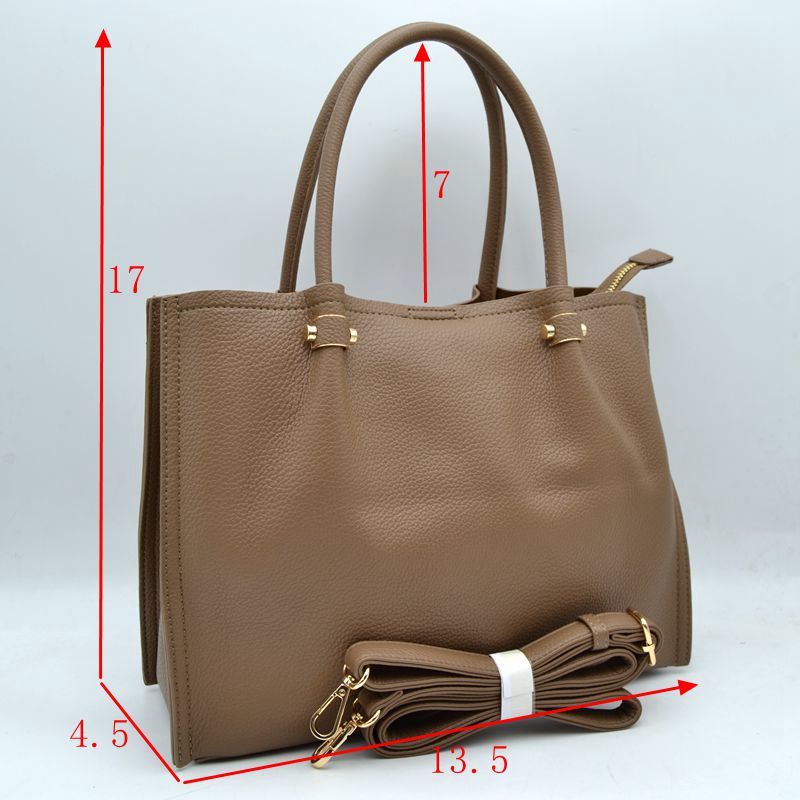 Premium Structured Satchel Bag with Detachable Shoulder Strap and Gold-Tone Hardware - Satchel Bag