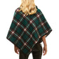Green Tartan Plaid Poncho Tartan Plaid High Neck Buttons Poncho Tartan Plaid Ruana High Neck Poncho Tartan Buffalo Plaid Poncho Shawl Wrap Perfect Birthday Gift & Holiday Gift!
