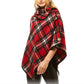 Red Tartan Plaid Poncho Tartan Plaid High Neck Buttons Poncho Tartan Plaid Ruana High Neck Poncho Tartan Buffalo Plaid Poncho Shawl Wrap Perfect Birthday Gift & Holiday Gift!