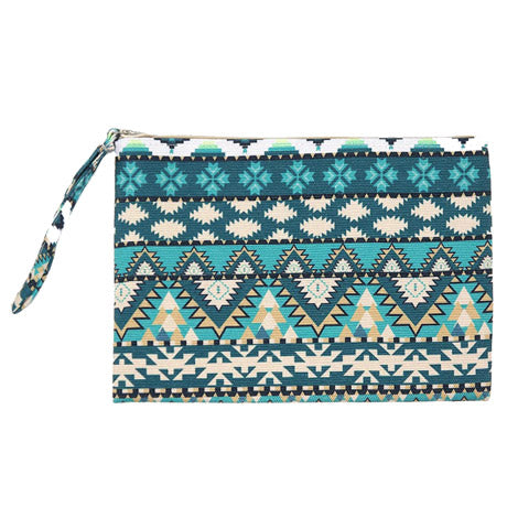 Turquoise Aztec Pouch Bag, perfect for money, credit cards, keys or coins, comes with a wristlet strap for easy carrying. Great for running errands while keeping your hands free. Perfect Birthday Gift, Mother's Day Gift, Anniversary Gift, Beach Vacation, Thank you Gift, Just Because Gift, Aztec Wristlet, Turquoise  Aztec Clutch Bag