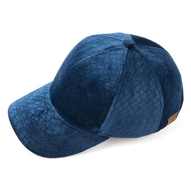 C.C Cross Stripes Pattern Velvet Baseball Cap