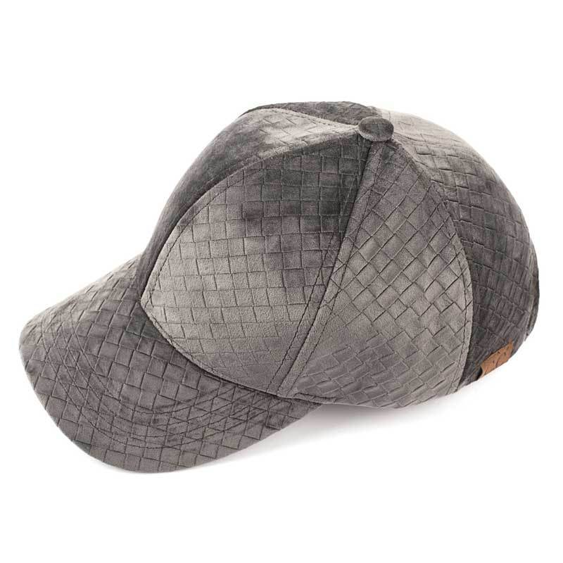 C.C Cross Stripes Pattern Velvet Baseball Cap