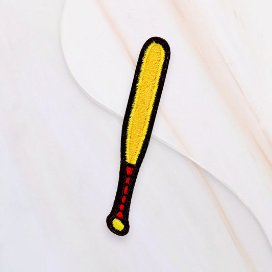 Yellow Baseball Bat Iron On Patch