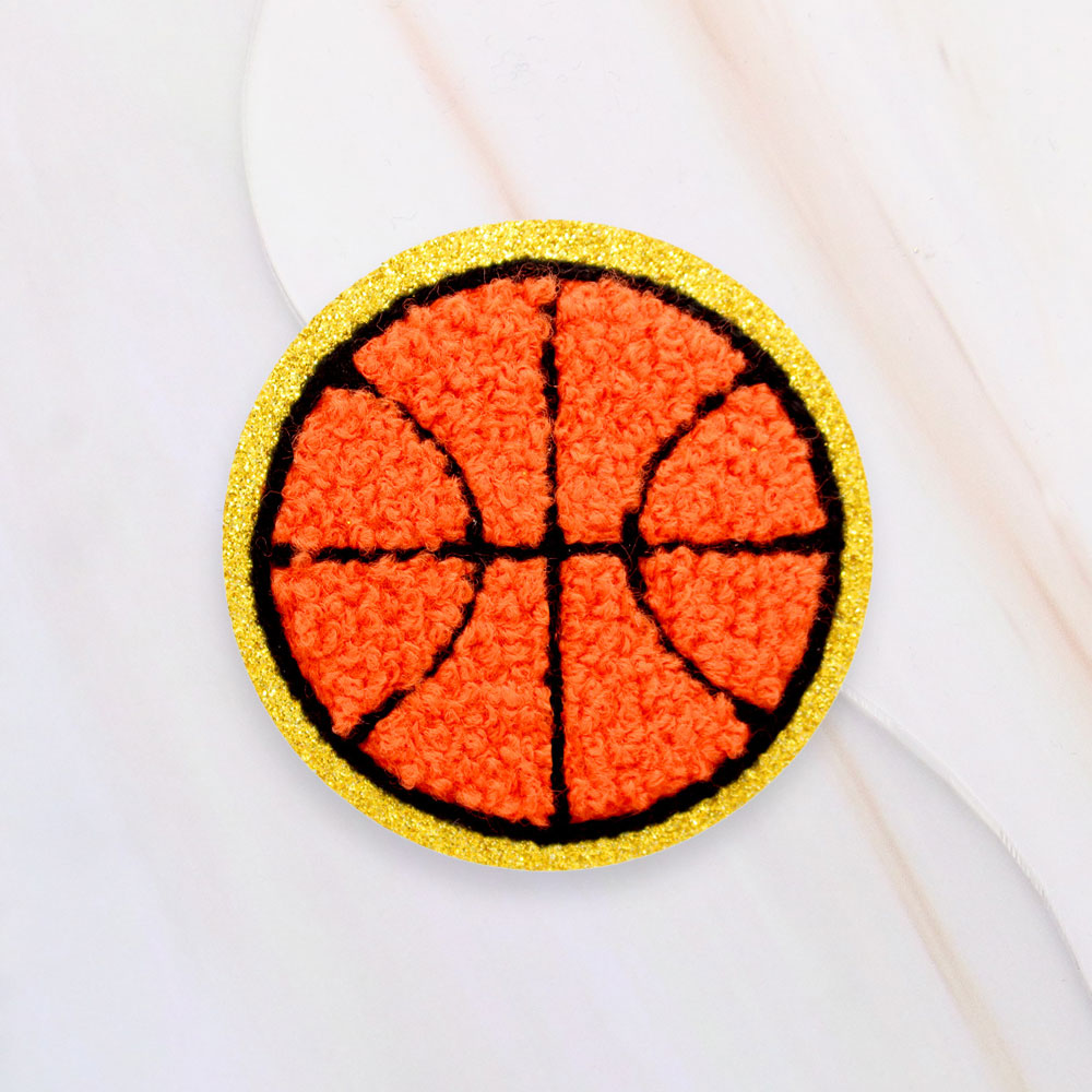 Orange Basketball Iron On Patch