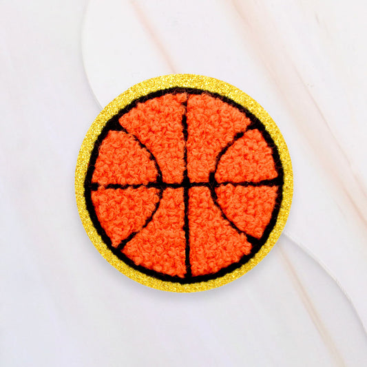 Orange Basketball Iron On Patch