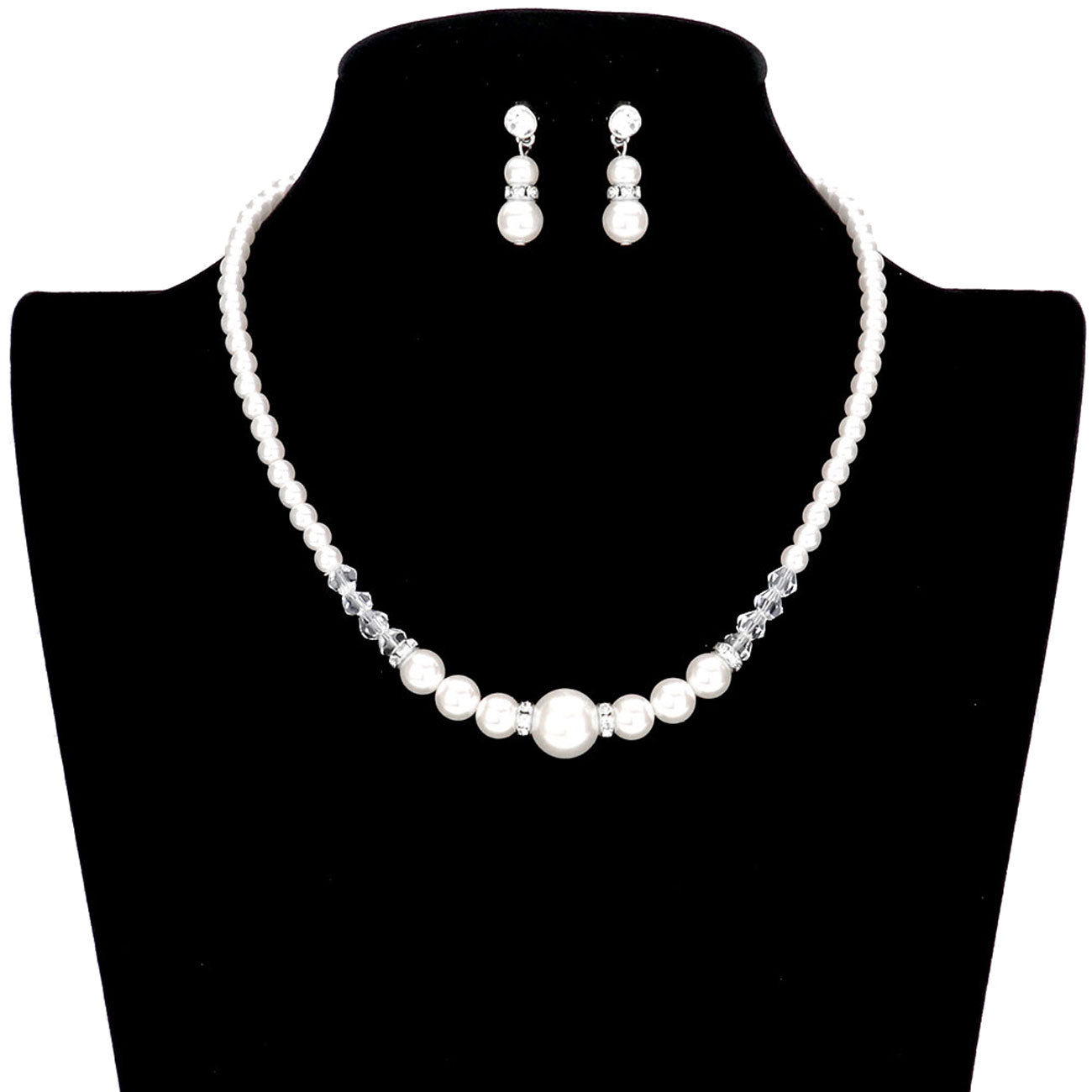 White Bicone Bead Pointed Pearl Necklace. Beautifully crafted design adds a gorgeous glow to any outfit. Jewelry that fits your lifestyle! Perfect Birthday Gift, Anniversary Gift, Mother's Day Gift, Anniversary Gift, Graduation Gift, Prom Jewelry, Just Because Gift, Thank you Gift.