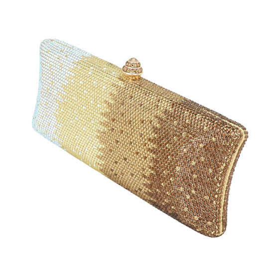 Bling Ombre Rhinestone Evening Clutch Tote Bag - Evening Bags