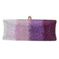 Bling Ombre Rhinestone Evening Clutch Tote Bag - Purple - Evening Bags