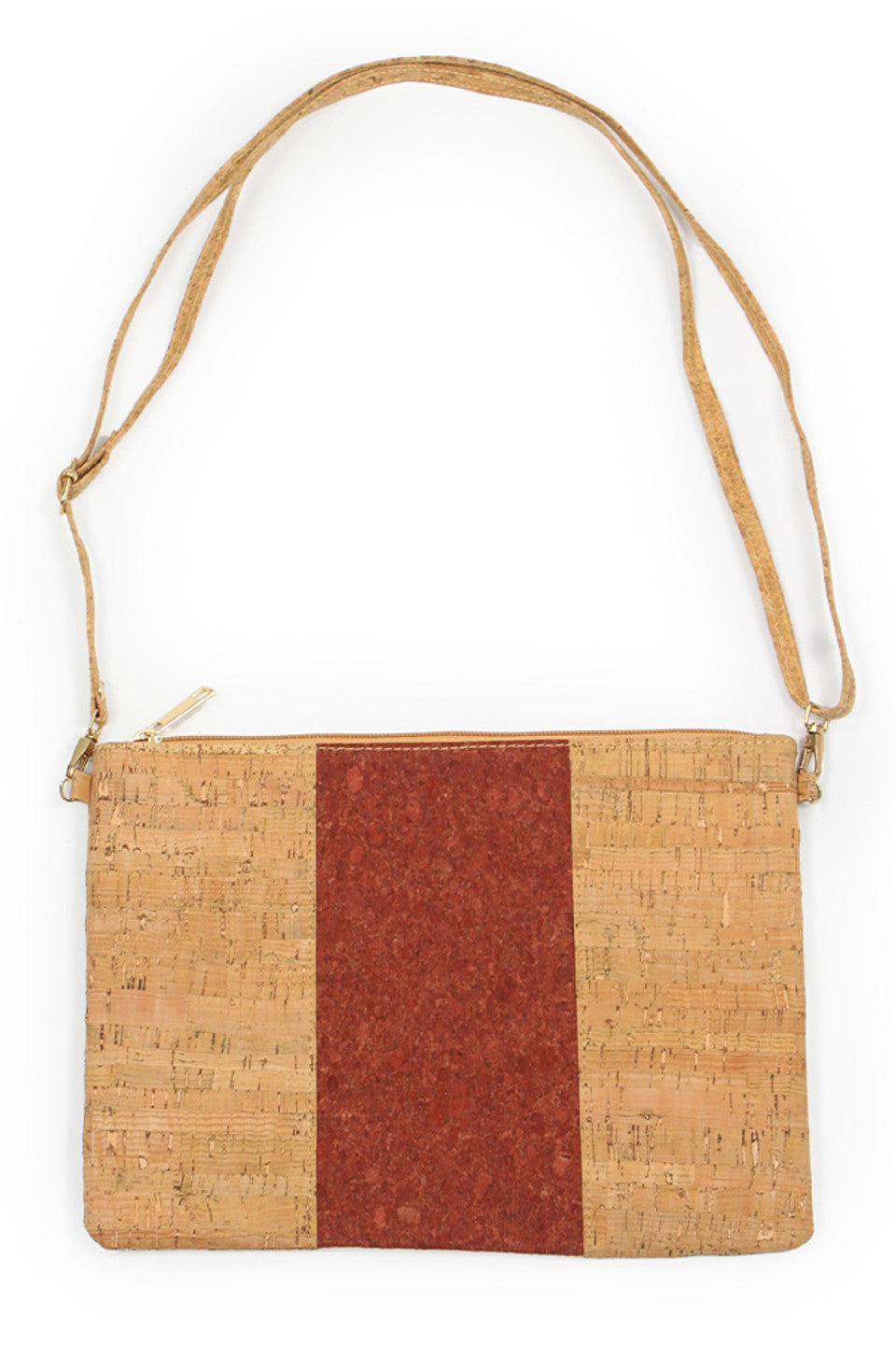 Bold Middle Stripe Cork Clutch Crossbody Bag combines sustainable cork material with a striking central stripe design, offering both eco-friendly style and practical functionality. Its compact clutch size is perfect for essentials, while the crossbody strap ensures hands-free convenience. Durable and lightweight, this bag is ideal for those seeking a sophisticated accessory that supports sustainable fashion without compromising on elegance or comfort. 