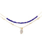 Layered Chain CZ Hamsa Hand Pendant on Metal Chain, second row Blue stones on chain necklace. CZ Hamsa Pendant necklace, Hamsa Hand brings its owner happiness, luck, health & good fortune, wearing this can bring you good luck! the Cubic Zirconia Crystals shine and add a shimmer to your attire. Perfect Birthday Gift, Anniversary Gift, Mother's Day Gift, Graduation Gift, Just Because Gift, Bridesmaid Keepsake