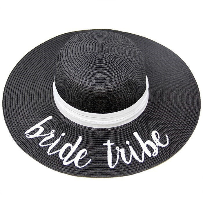 Bride Tribe Embroidery Straw Floppy Sun Hat, whether you‚Äôre basking under the sun at the beach, lounging by the pool or kicking back with friends at the lake, a great hat can keep you cool and comfortable even when the sun is high in the sky.  Great for Bachelorette Party, Getaways, Beach, Pool, Cruise;