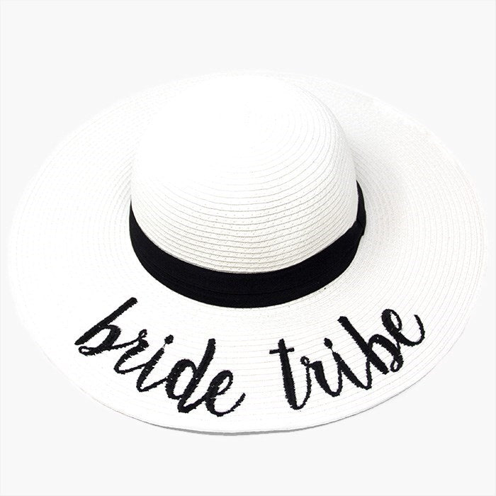 Bride Tribe Embroidery Straw Floppy Sun Hat, whether you‚Äôre basking under the sun at the beach, lounging by the pool or kicking back with friends at the lake, a great hat can keep you cool and comfortable even when the sun is high in the sky.  Great for Bachelorette Party, Getaways, Beach, Pool, Cruise;