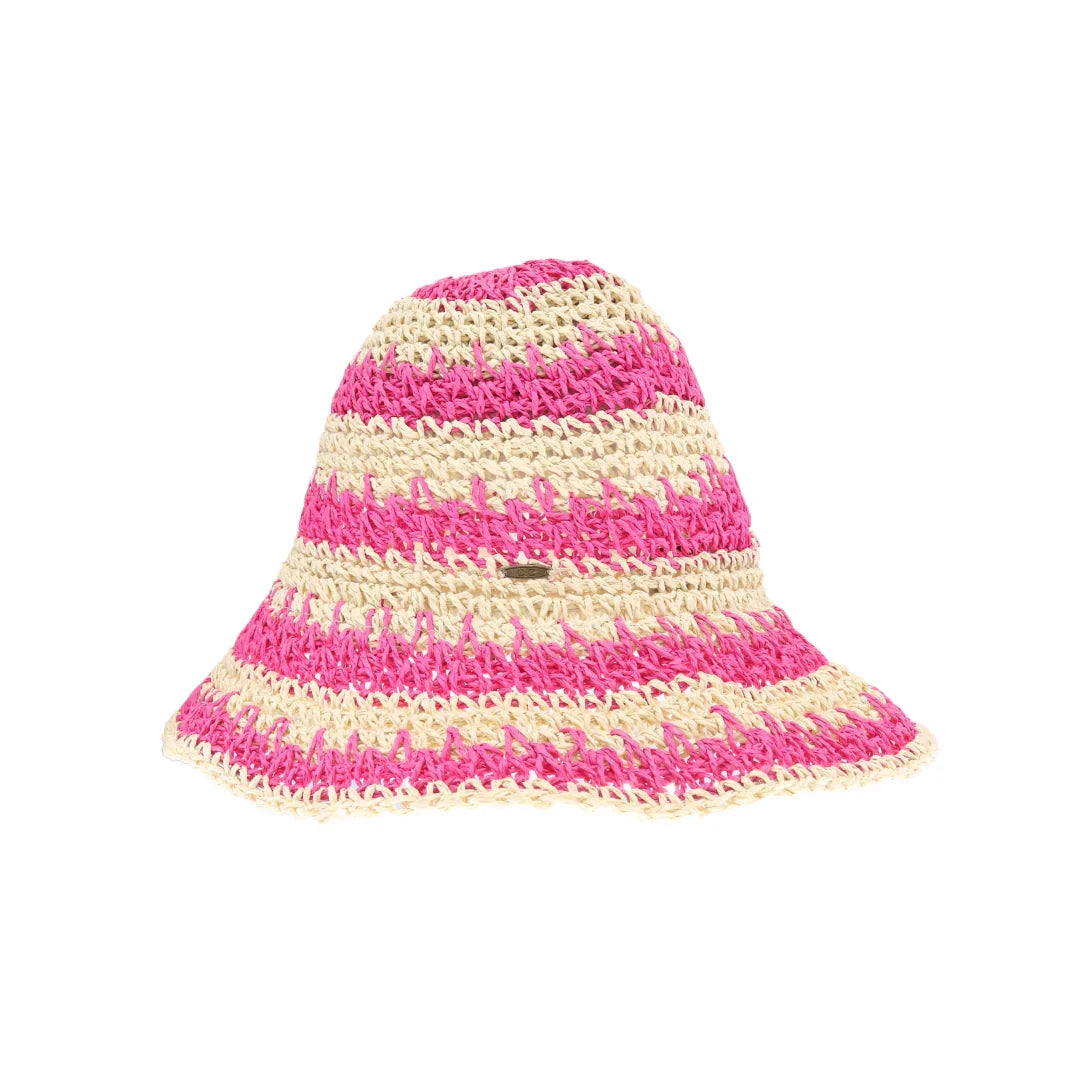 Hot Pink Broad Striped Paper Straw Hand Crochet C.C Bucket Hat combines artisanal craftsmanship with breathable, lightweight materials. Its hand-crocheted paper straw construction ensures durability and comfort, while the broad striped design adds a sophisticated, timeless aesthetic. Ideal for sun protection and stylish outdoor wear, this bucket hat offers both function and fashion for discerning customers seeking quality and unique headwear.
