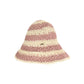 Broad Striped Paper Straw Hand Crochet C.C Bucket Hat