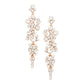 Rose Gold Pearl Crystal Rhinestone Vine Drop Evening Earrings. Get ready with these bright earrings, put on a pop of color to complete your ensemble. Perfect for adding just the right amount of shimmer & shine and a touch of class to special events. Perfect Birthday Gift, Anniversary Gift, Mother's Day Gift, Graduation Gift.