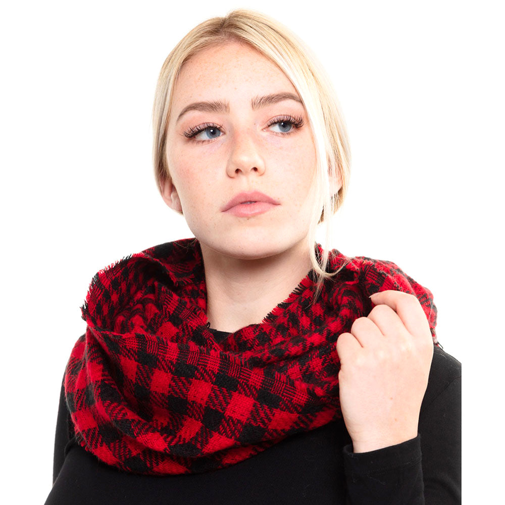 Buffalo Plaid Infinity Scarf Buffalo Plaid Scarf Winter Infinity Scarf Bench-warmer Infinity Scarf Ladies Infinity Scarf Soft Feel Infinity scarf Warm infinity Scarf Cowl Neck Endless Loop