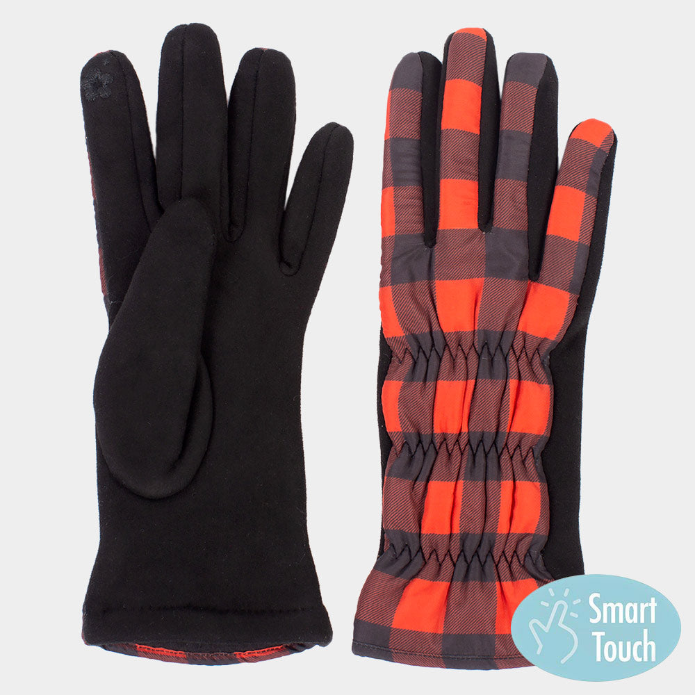 Red Buffalo Plaid Smart Touch Gloves