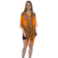 Orange Button Detail Paisley Print Poncho Paisley Button Cardigan Beachwear; Beach, Poolside sun chic made easy, great over your swimsuit or wear over your favorite blouse & slacks, Perfect Birthday Gift, Anniversary Gift, Mother's Day Gift, Graduation Gift, Fun Beachwear, Floral Long Check Kimono, Floral Beachwear, Vacation