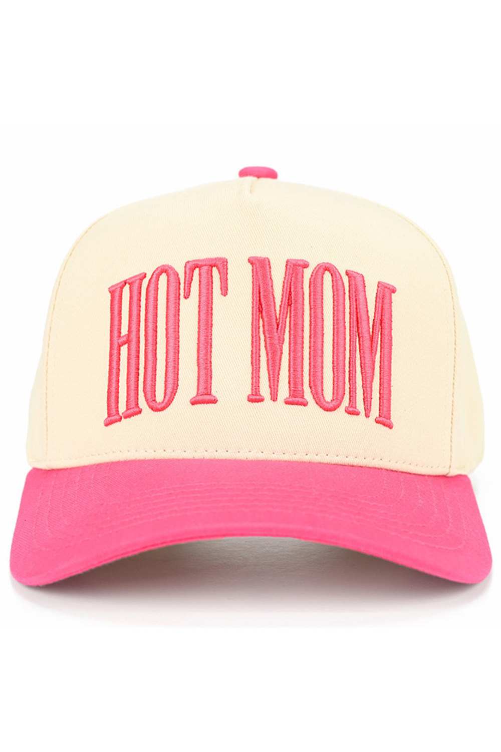 Hot Pink C.C HOT MOM Trucker Hat features precision embroidered lettering on a durable mesh design. The adjustable snapback ensures a comfortable fit for all-day wear, while the structured front maintains its shape. Perfect for casual outings or protecting yourself from the sun with style and personality.