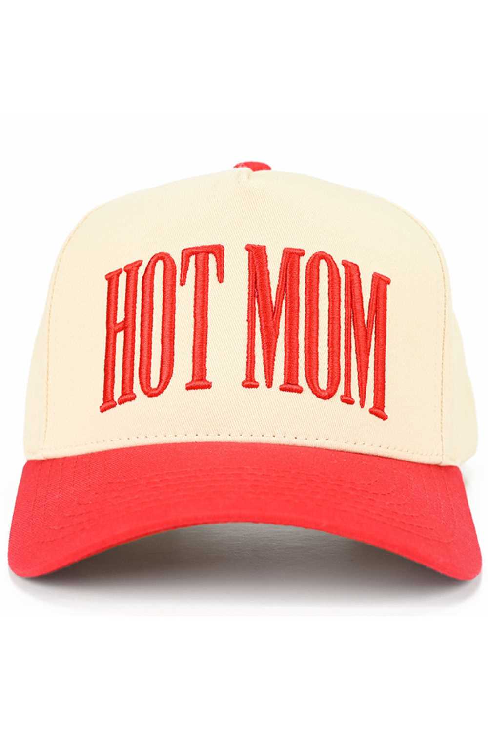 Red C.C HOT MOM Trucker Hat features precision embroidered lettering on a durable mesh design. The adjustable snapback ensures a comfortable fit for all-day wear, while the structured front maintains its shape. Perfect for casual outings or protecting yourself from the sun with style and personality.