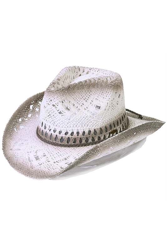Black C.C KIDS Braided Suede Trim Band Weave Cowboy Hat combines classic western style with durable craftsmanship tailored for children. Featuring a braided suede trim band, this hat offers a refined look while maintaining comfort and fit for young wearers. Its woven design ensures breathability, making it ideal for outdoor activities and everyday wear. Perfect for adding a touch of authentic cowboy flair to any kid’s wardrobe. 