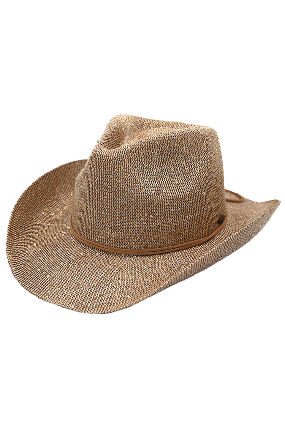 Beige C.C Kids Suede String Band Sequin Cowboy Hat combines classic western style with playful sparkle, designed specifically for children. Crafted from soft suede, it offers comfortable wear while the string band ensures a secure fit. The sequin detailing adds a fun, eye-catching element, making it perfect for dress-up, themed events, or everyday adventures. Durable and stylish, this hat is an expert choice for young cowboys and cowgirls seeking both comfort and flair. 