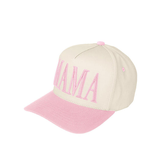 Light Pink C.C MAMA Letter embroidered Snapback Trucker Hat combines style with functionality. Featuring precise embroidery work, breathable mesh panels, and an adjustable snapback closure for a customized fit. The structured front maintains its shape while the curved brim provides optimal sun protection. Ideal for casual outings or making a statement about your maternal status with sophisticated flair.