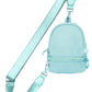 Mint C.C Mini Solid Sling Backpack offers a compact yet functional design, perfect for hands-free convenience. Crafted with durable materials, it ensures long-lasting use while providing secure storage for essentials. Its adjustable strap allows for a comfortable fit, making it ideal for daily errands or travel. This sleek backpack combines practicality with style, delivering expert-level utility in a minimalist package. 