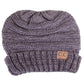 Grey C.C Slouchy Two-Tone Detailed Knitted Beanie Comfy Warm Winter Hat; reach for this classic toasty hat to keep you nice n warm in the chilly winter weather, the wintry touch finish to your outfit. Perfect Gift Birthday, Christmas, Holiday, Anniversary, Stocking Stuffer, Secret Santa, Valentine's Day, Loved One, BFF