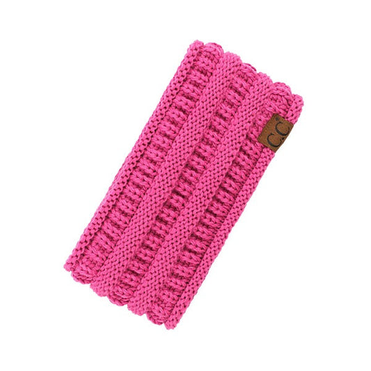 Hot Pink C.C Solid Ribbed Ponytail Earmuff Headband Knit Ear Warmer Headband; soft ribbed knit ear warmer will shield you from cold weather ensuring all day comfort. The ear band is wide, soft & comfortable adding a sleek style to your ensemble. Perfect Gift Christmas, Birthday, Holiday, Anniversary, Valentine's Day, Loved One
