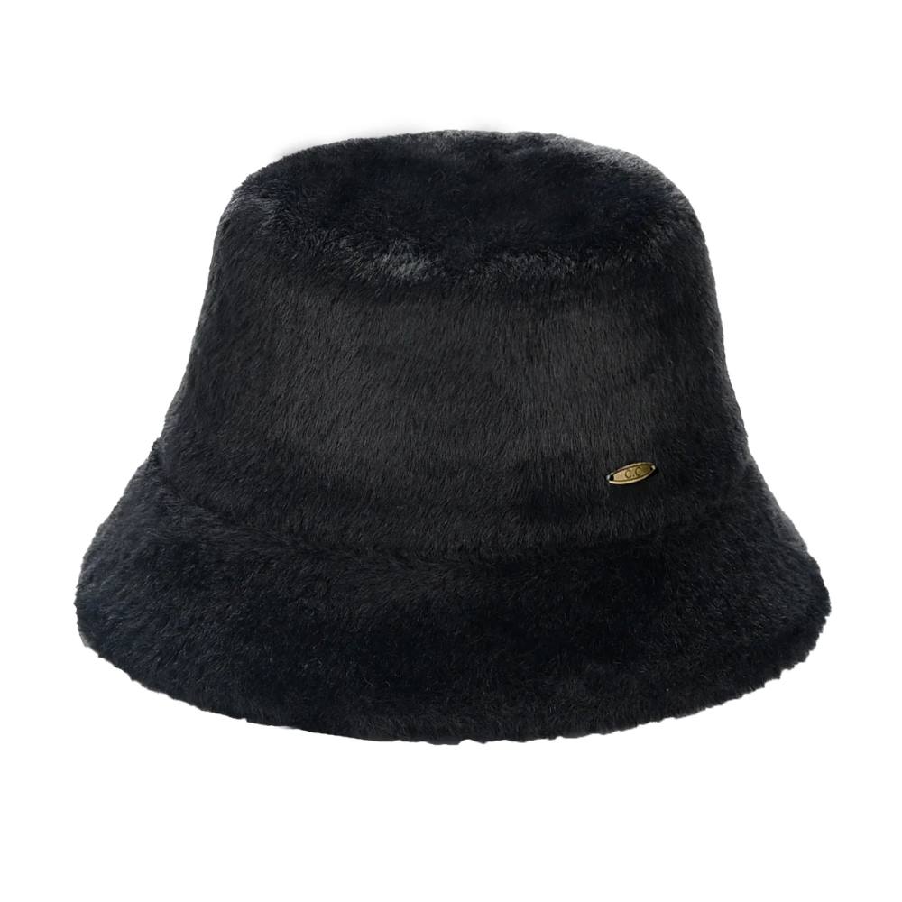 Black C.C Solid Short Hair Faux Fur Winter Bucket Hat combines premium insulation with sophisticated style. The short-hair faux fur construction delivers exceptional warmth while maintaining a refined aesthetic. Expertly designed with a classic bucket silhouette, this hat provides optimal coverage during cold weather conditions while elevating your winter wardrobe with its luxurious texture and timeless appeal. 