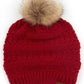 Chili Pepper C.C Decorative Tilted Whip Stitch Slouch Beanie Fur Pom Pom Winter Hat; reach for this classic toasty hat to keep you nice n warm in the chilly winter weather, the wintry touch finish to your outfit. Perfect Gift Birthday, Christmas, Holiday, Anniversary, Stocking Stuffer, Secret Santa, Valentine's Day, Loved One, BFF