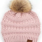 Rose C.C Decorative Tilted Whip Stitch Slouch Beanie Fur Pom Pom Winter Hat; reach for this classic toasty hat to keep you nice n warm in the chilly winter weather, the wintry touch finish to your outfit. Perfect Gift Birthday, Christmas, Holiday, Anniversary, Stocking Stuffer, Secret Santa, Valentine's Day, Loved One, BFF